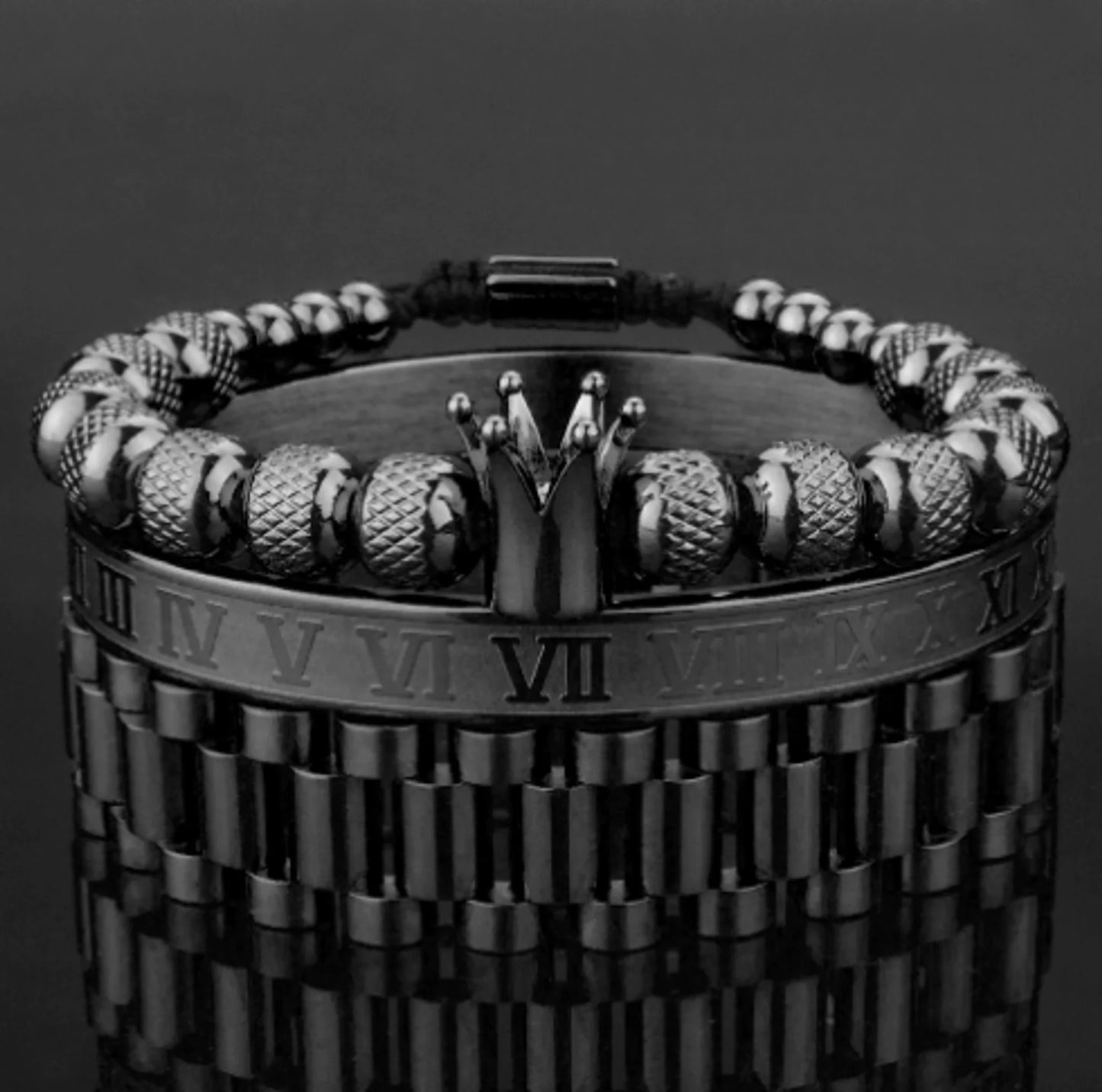 Luxury Crown Roman Numeral Bracelet Band