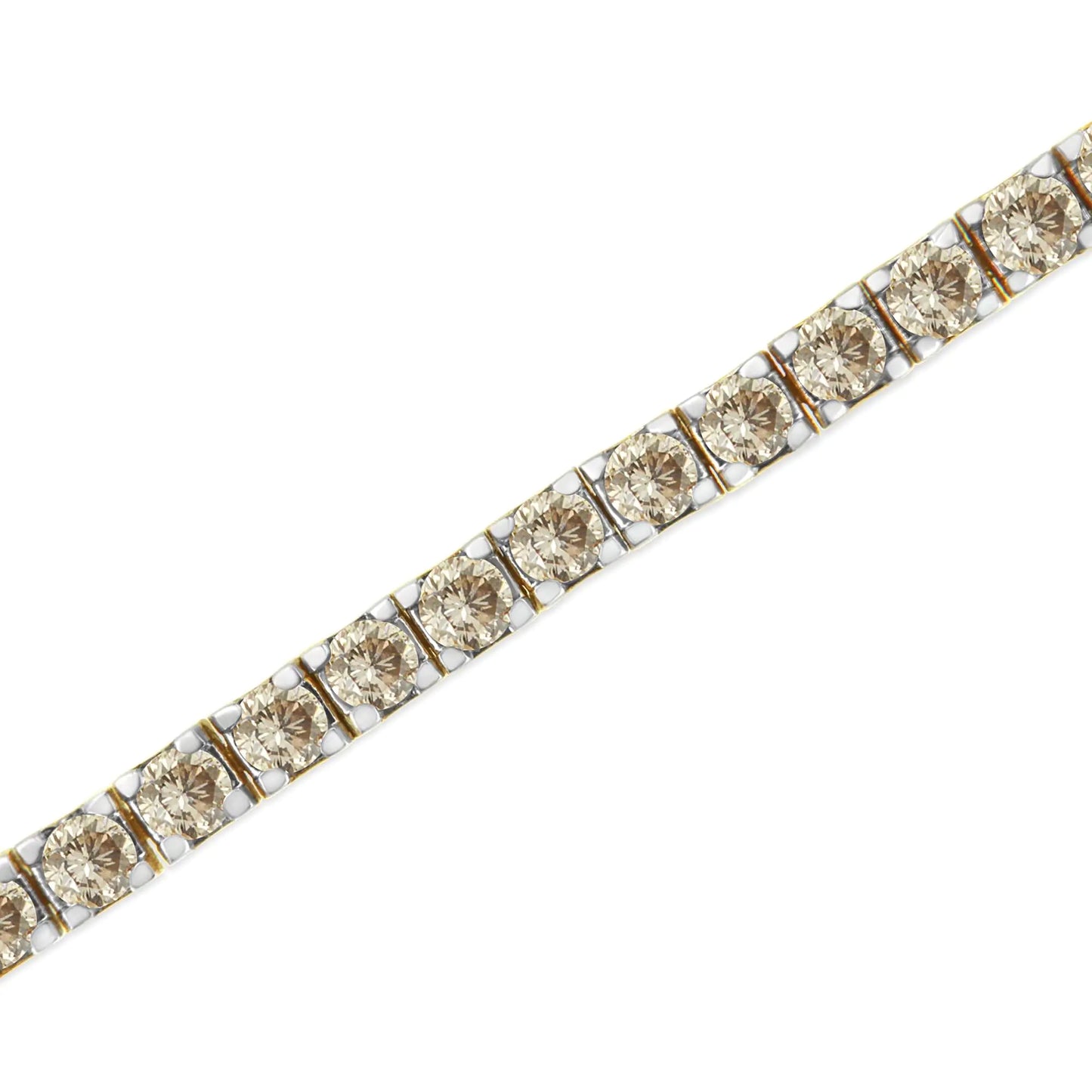 14K Yellow Gold Plated .925 Sterling Silver 5.00 cttw 4-Prong Set Brilliant Round-Cut Diamond Classic Tennis Bracelet (J-K Color, I2-I3 Clarity) - Size 7.25"