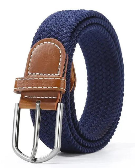 Elastic Leather Belt Alloy Buckle