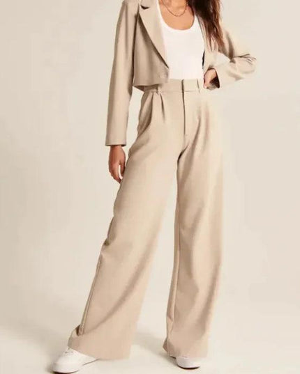 High Waist Straight Trousers