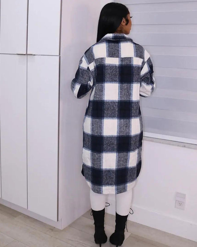 Elegant Checkered Coat