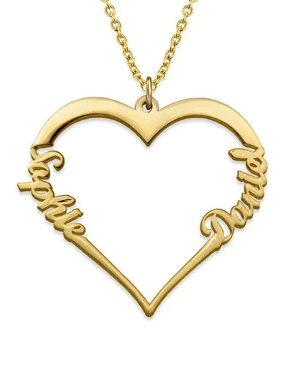 Stainless Steel Personalized Name Customized Heart Necklace