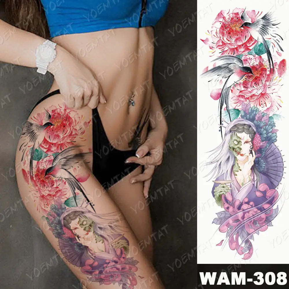 Full Temporary Tattoo Watercolor Sheets