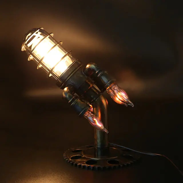 Vintage Steampunk Rocket Table Lamp