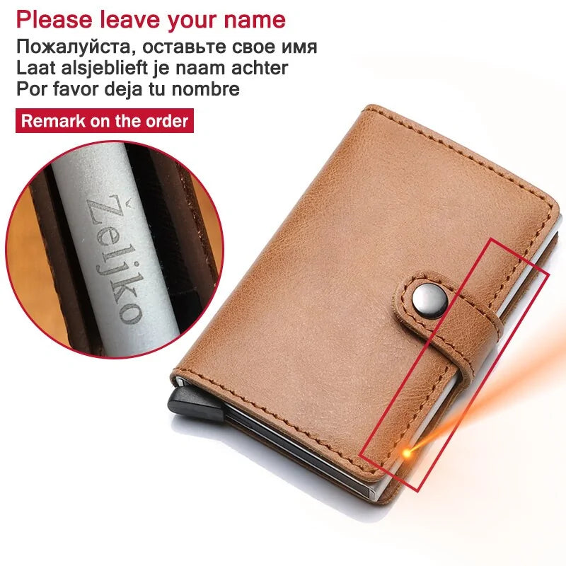 RFID Blocking Wallet ID Card Holder