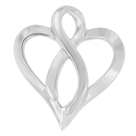 .925 Sterling Silver Heart Shaped Pendant Necklace