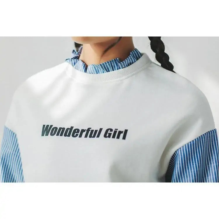 Printed "Wonderful Girl" Sweater