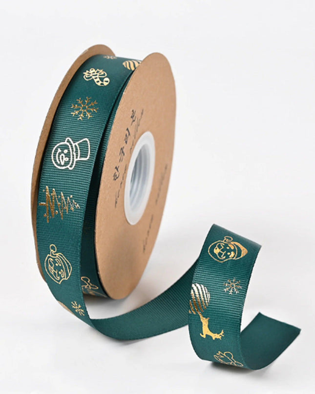 Ribbon Printed Christmas Design Decoration Gift Packing