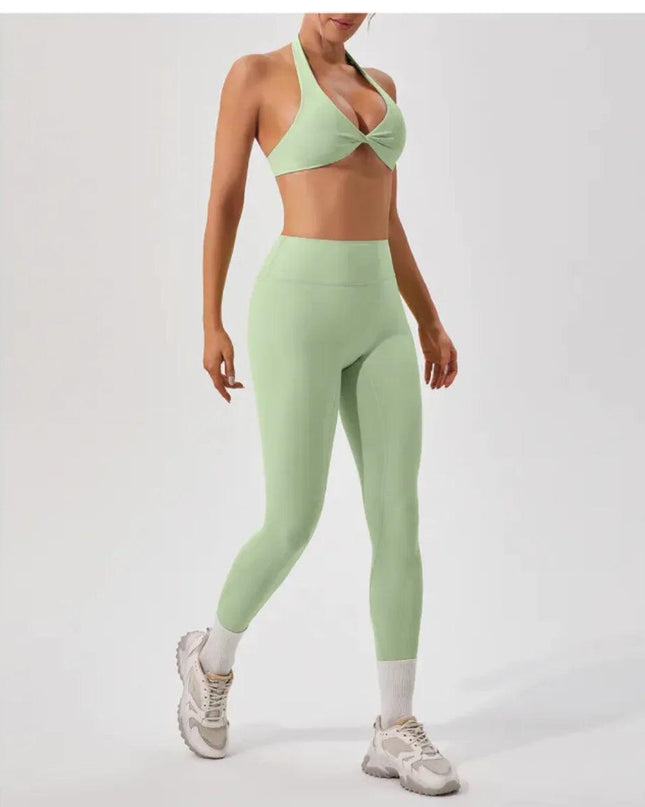 Nude Feel Breathable Halter Beauty Back Yoga Bra – Tight Fitness Top