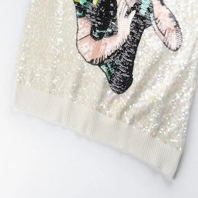 Snow White Sequin Sweater