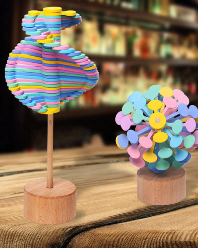 Wooden Spiral Lollipop Stress Relief Toy