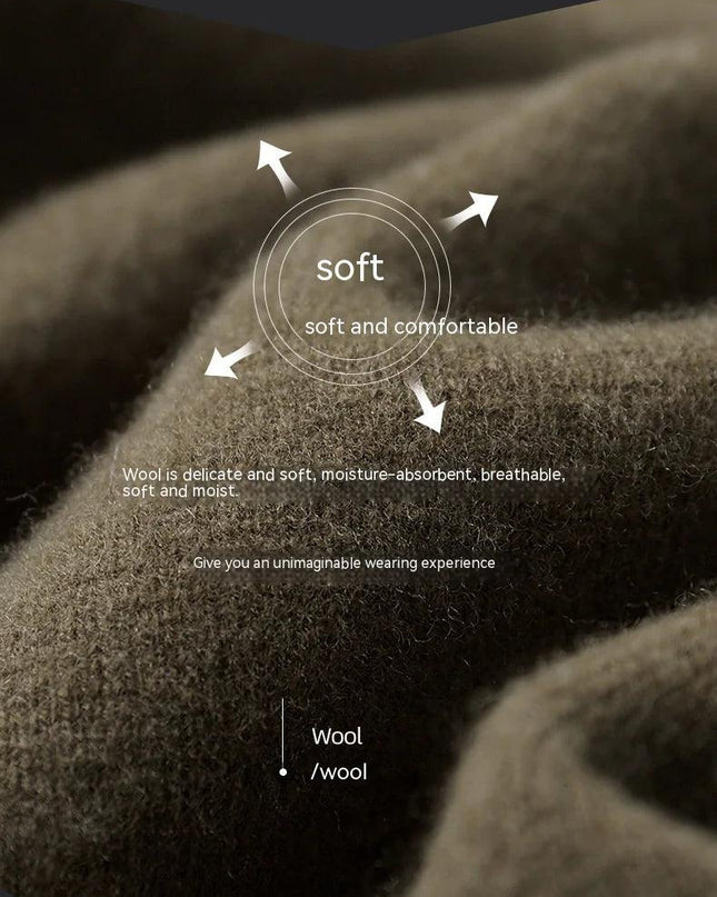 Men's Polo Collar Solid Color Wool Cardigan