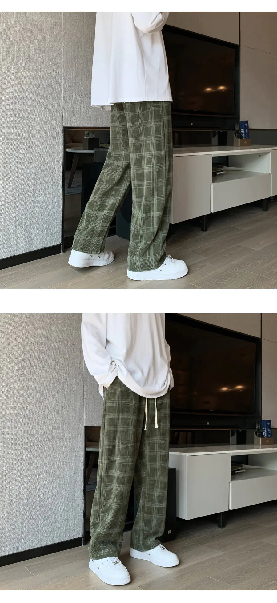 Loose Straight Corduroy Pants