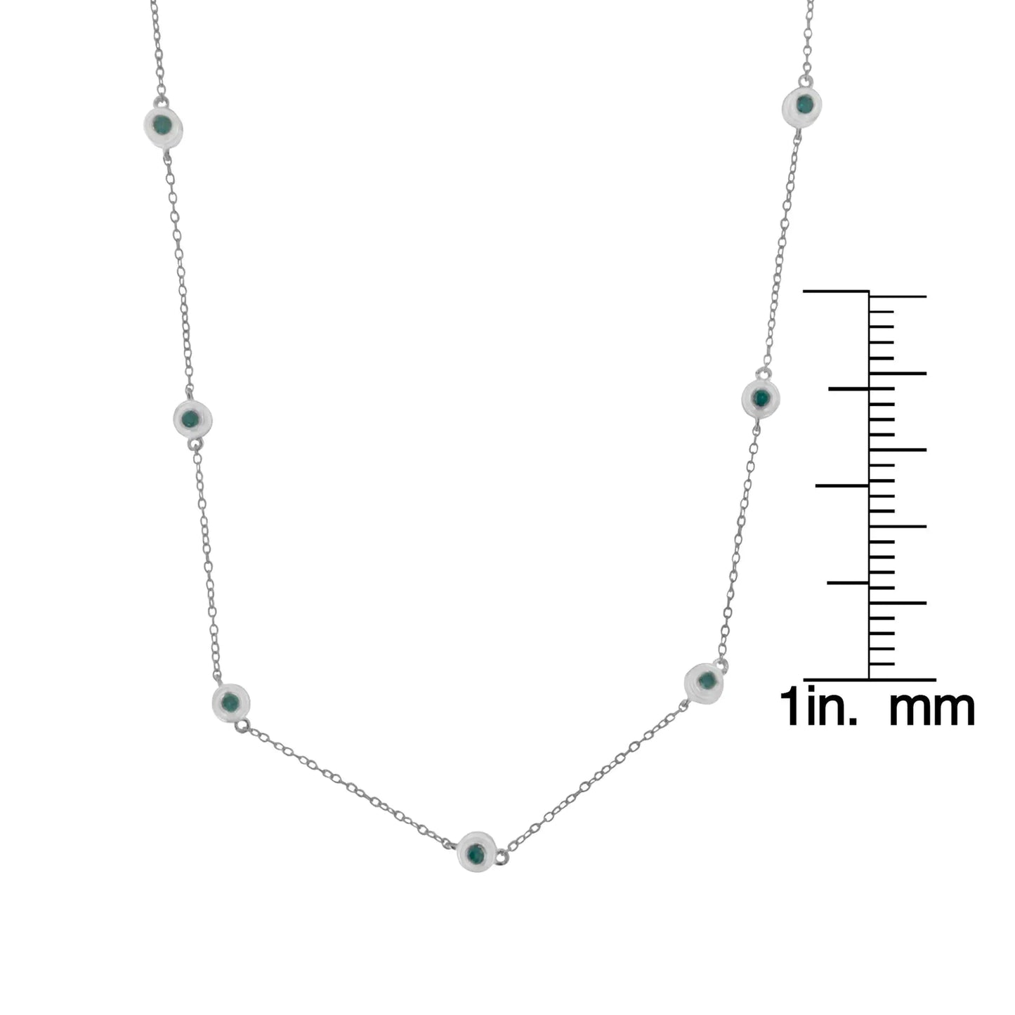 Sterling Silver Treated Diamond By Yard Necklace (3/4 cttw, Blue Color, I2-I3 Clarity)