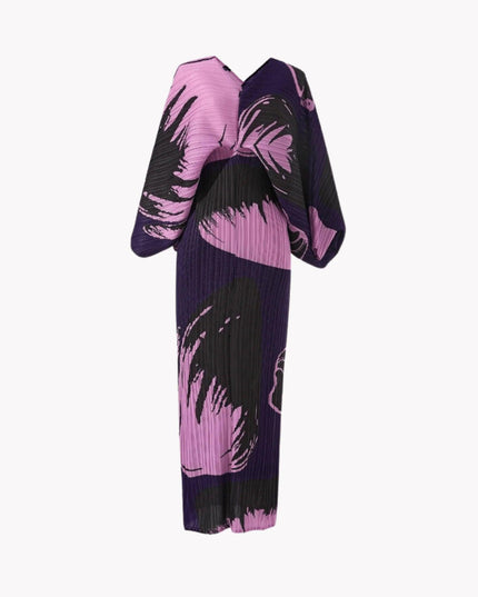 Big Leaf Pleated Dress