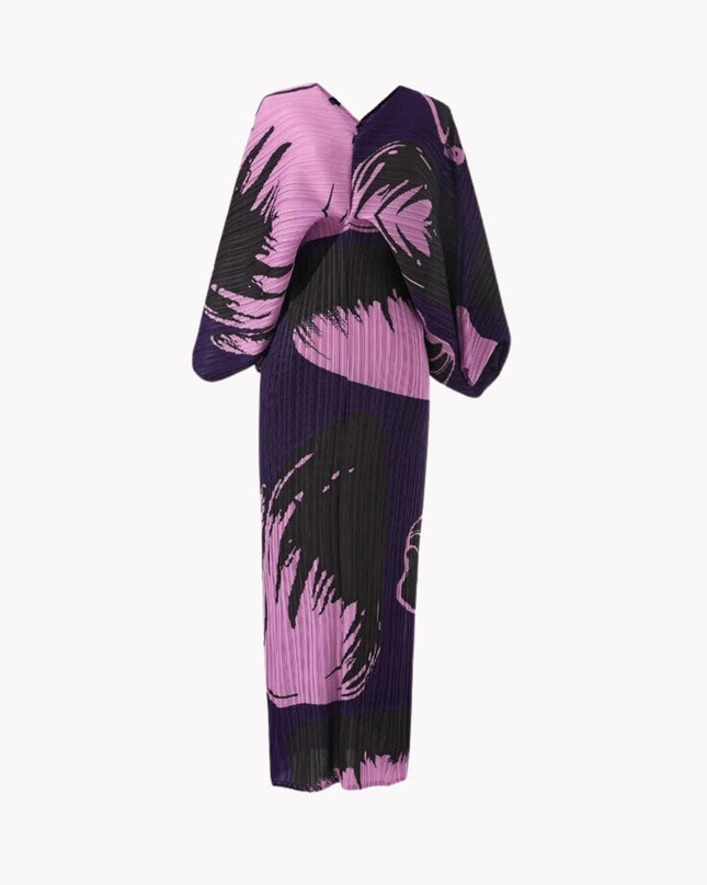Big Leaf Pleated Dress