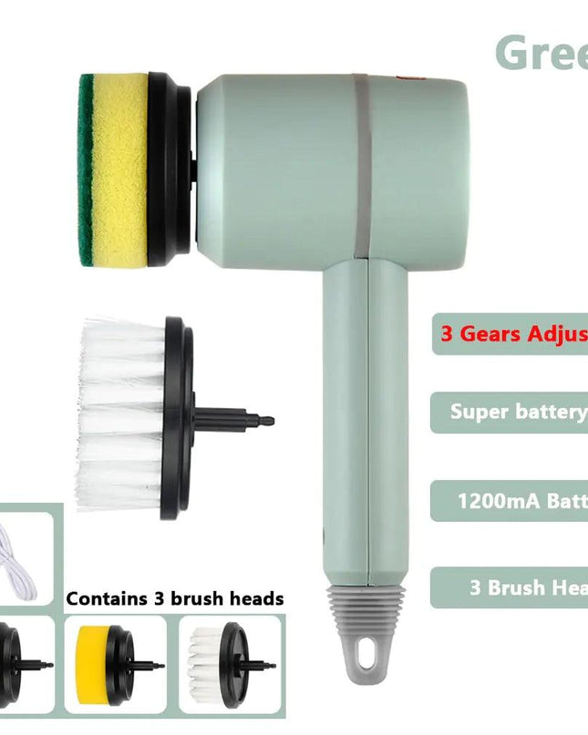 Electric Cleaning Brush 3 Brush Heads Cleaner Multifunctional