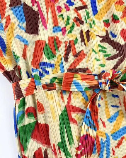 Colorblast Pleated Dress