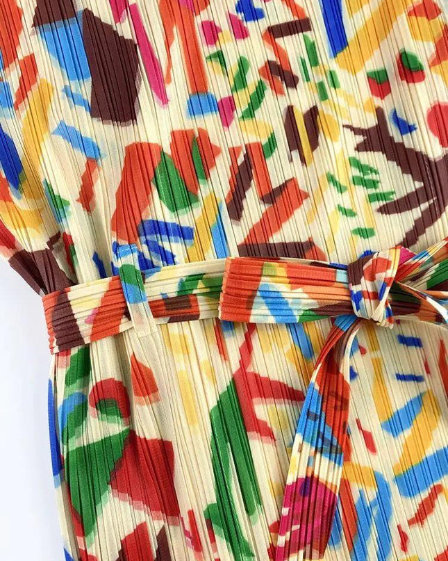 Colorblast Pleated Dress