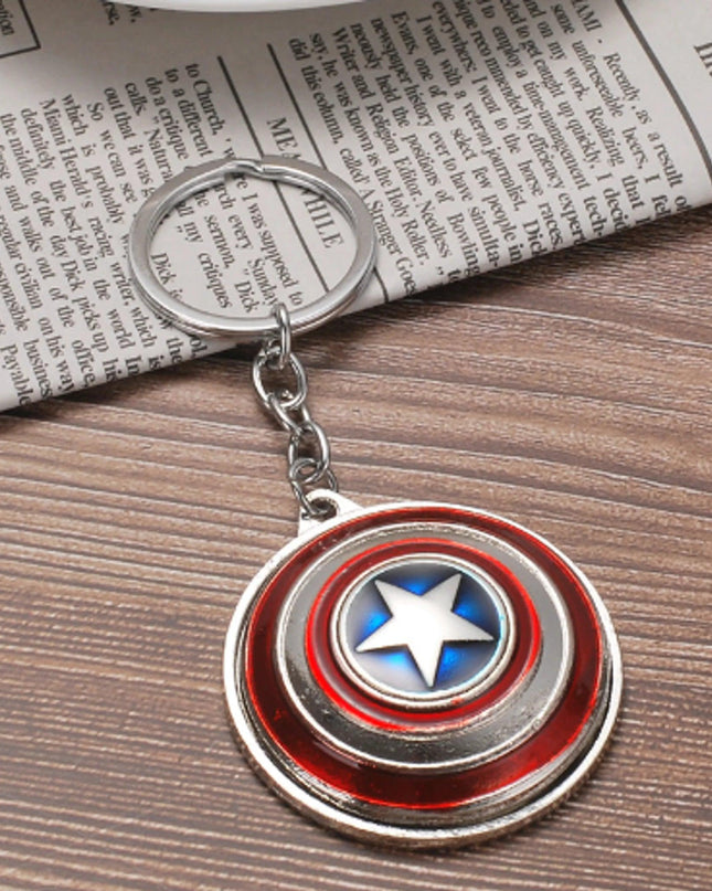 Marvel Hero Captain America Shield Keychain Car Key Holder