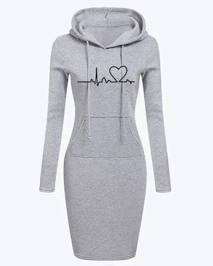 Autumn Winter Women's Long-Sleeved Hoodie Dress