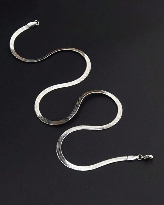 Fashionable Flat Snake Chain Necklace For Men