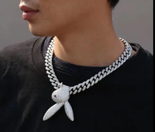 Play Boy Bunny Pendant Miami Cuban Chain