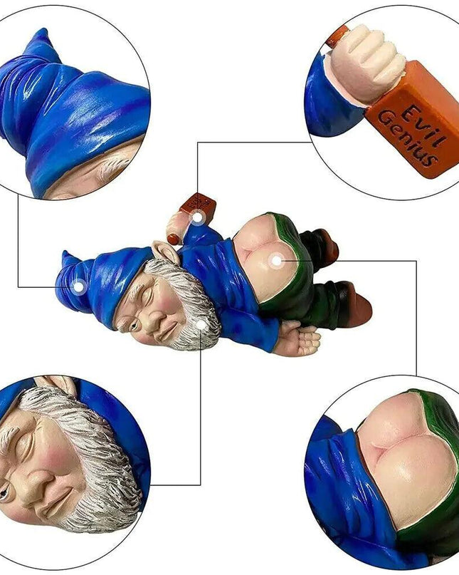 Drunk Dwarf Garden Gnome Decoration Drunken Ornament Decor Yard Patio Lawn US