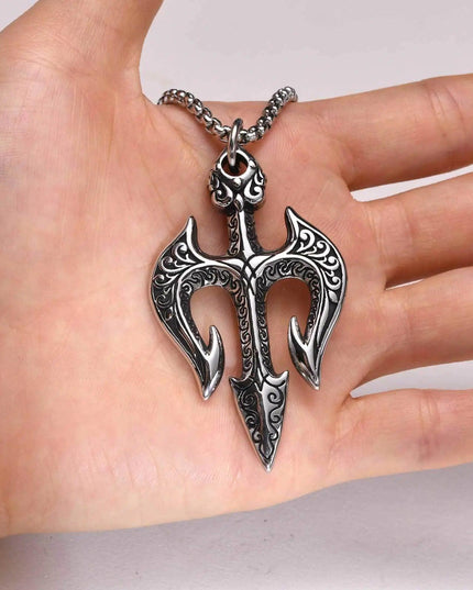 Vnox Men's Stylish Poseidon Trident Necklace