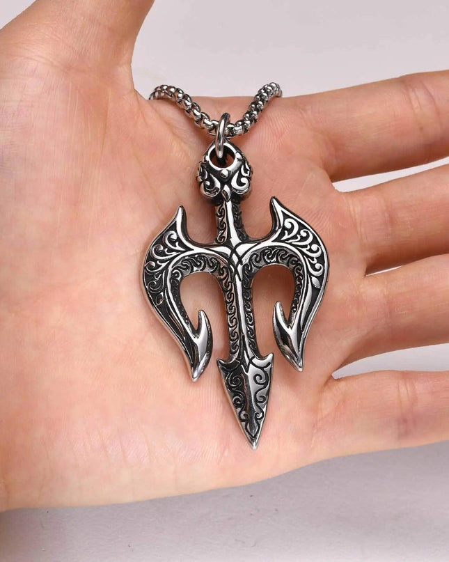 Vnox Men's Stylish Poseidon Trident Necklace