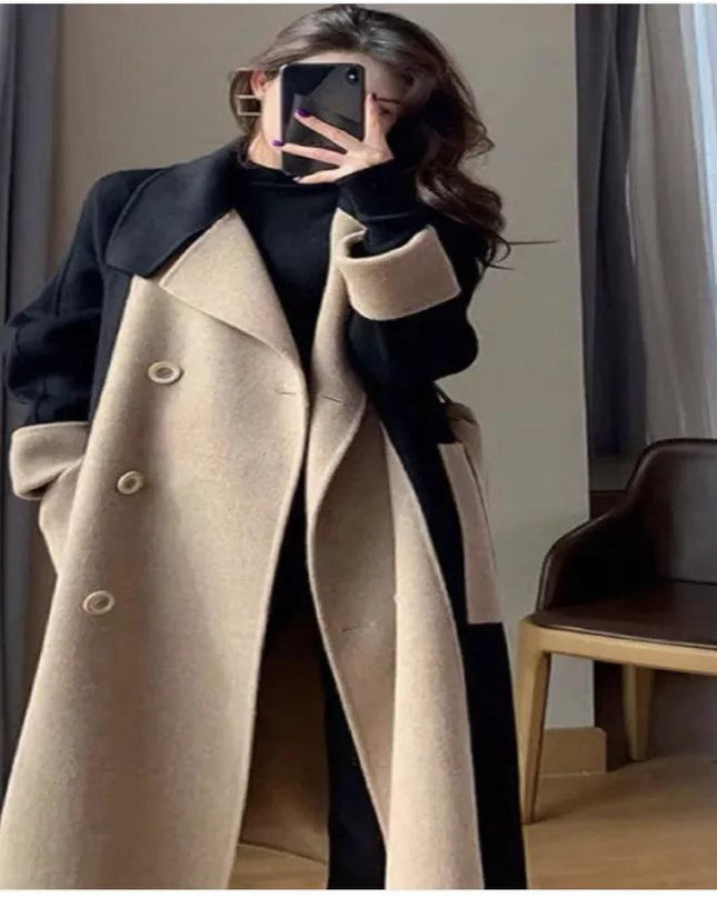 Women’s Double-Sided Fleece Wool Long Coat