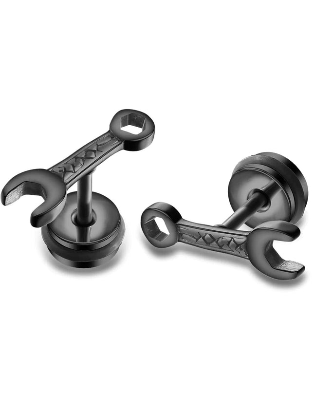 Small Black Punk Stud Earrings