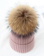 Pink Raccoon fur / 40-48cm