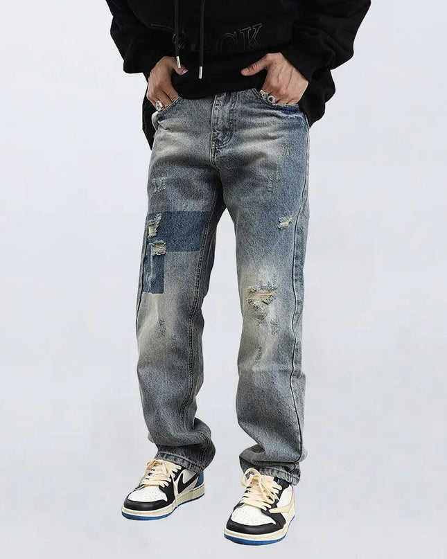 Men's Ripped Retro Loose Jeans