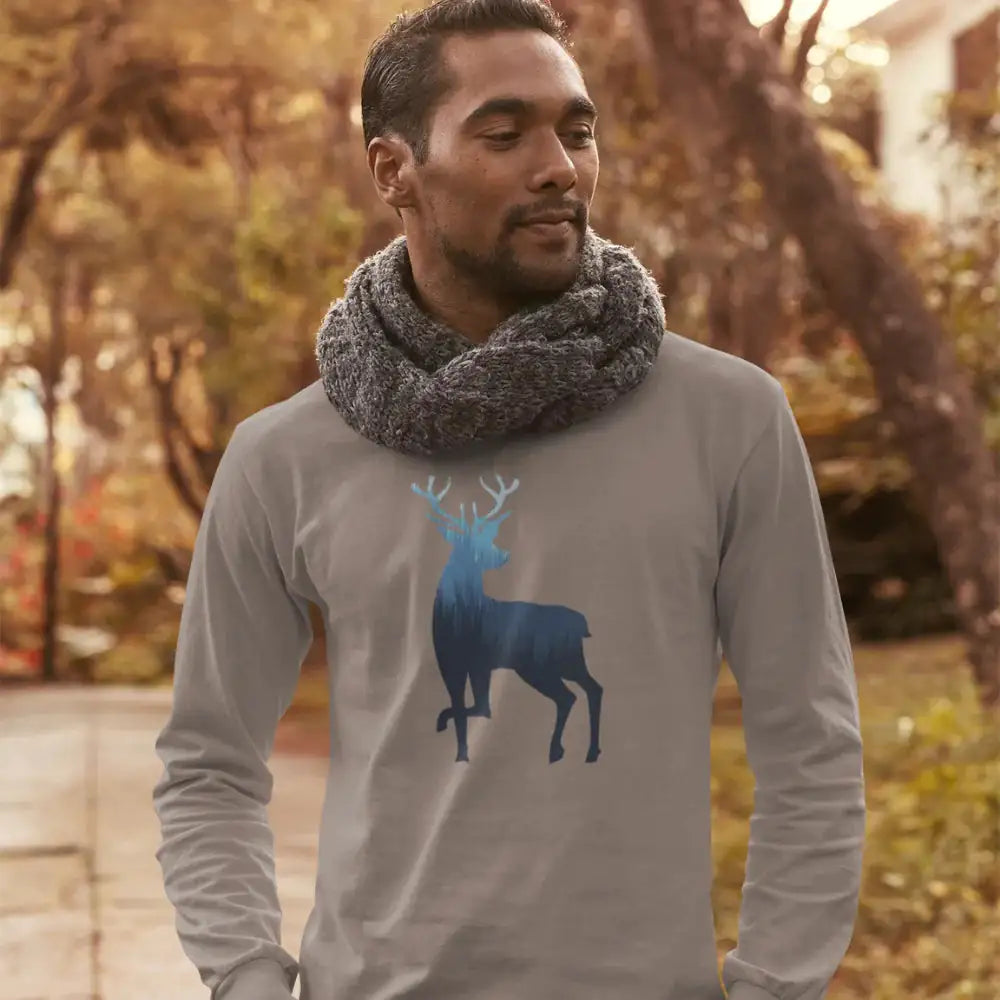 Deer Color 2 Men Long Sleeve Shirt