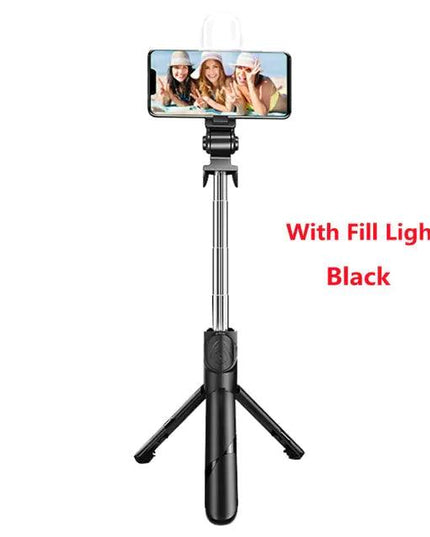 Wireless Selfie Stick Mini Tripod Extendable Monopod with fill light