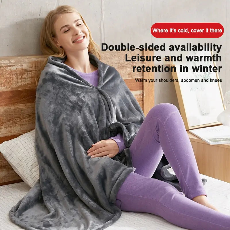 Electric Heating Pad Shawl Blanket Winter Warmer