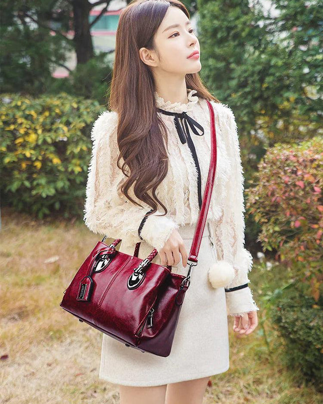 Soft Leather Boston Shoulder Bag