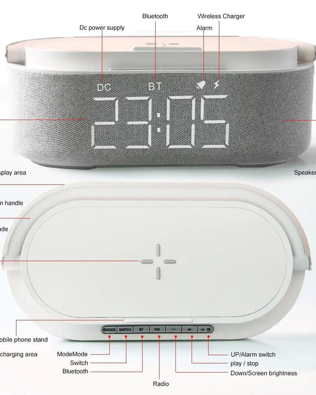 Wireless Charging Pad Alarm Clock