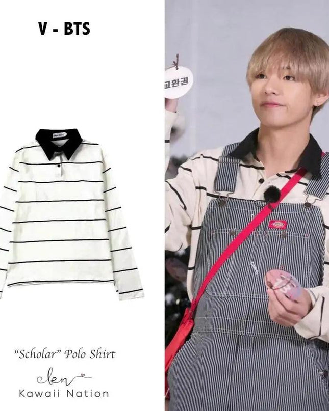 Jungkook Style Stripes Shirt