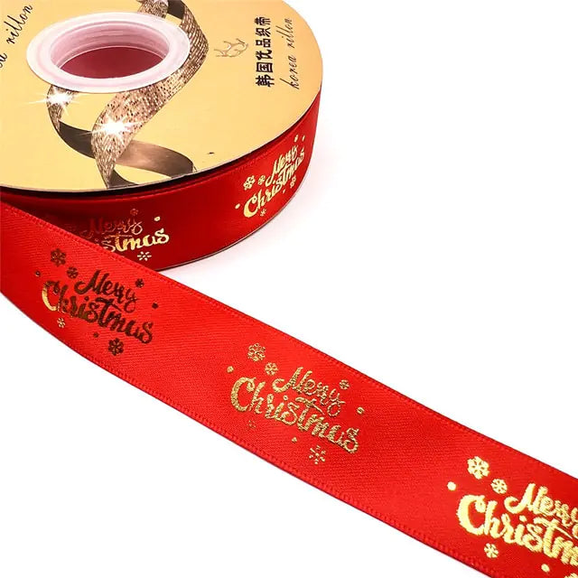 Ribbon Printed Christmas Design Decoration Gift Packing