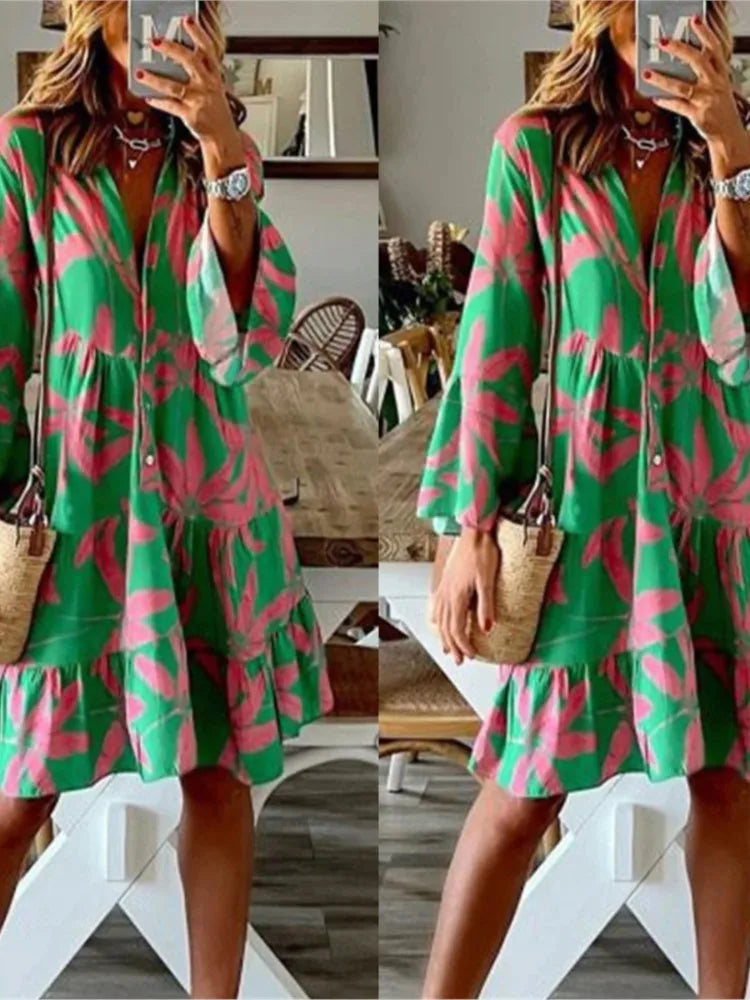 Boho Vacation Shirt Dress