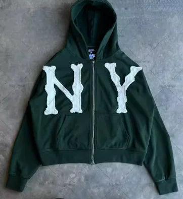 Letter Embroidered Oversized Hoodie