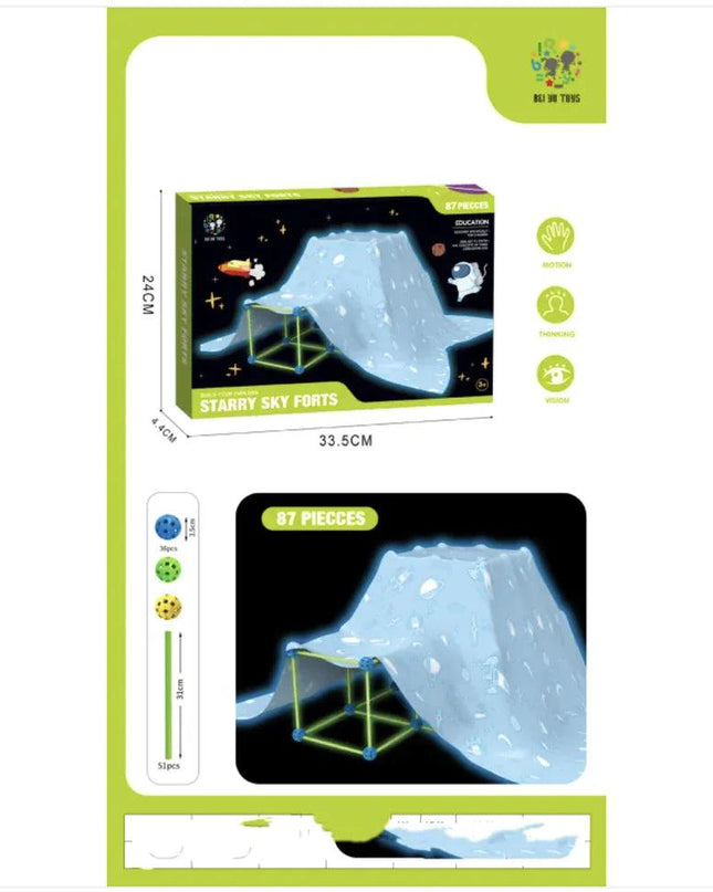 Kids' Fort Building Kit – DIY 3D Construction Set for Tents, Castles, and Playhouses
