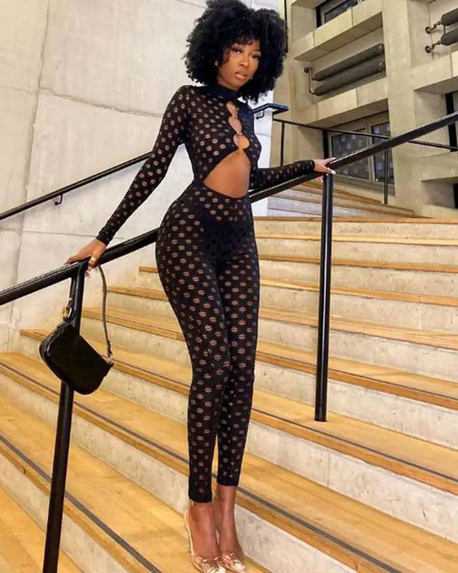 Mesh Cutout Jumpsuit