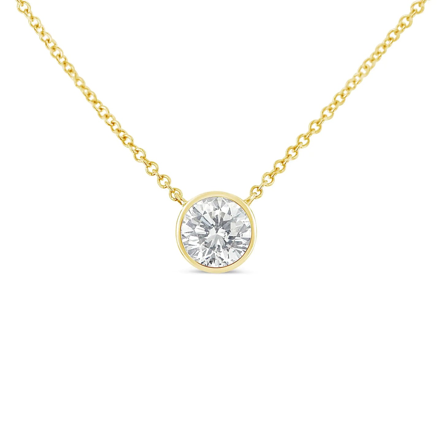 Sterling Silver Bezel-Set Diamond Solitaire Pendant Necklace (1/3 cttw, H-I Color, I1-I2 Clarity)