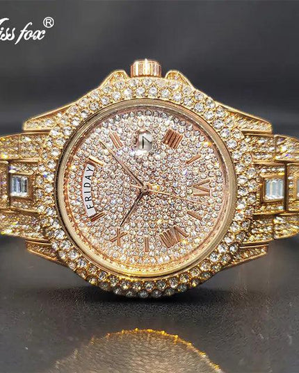 Men's Calendar Quartz  Diamond Watch