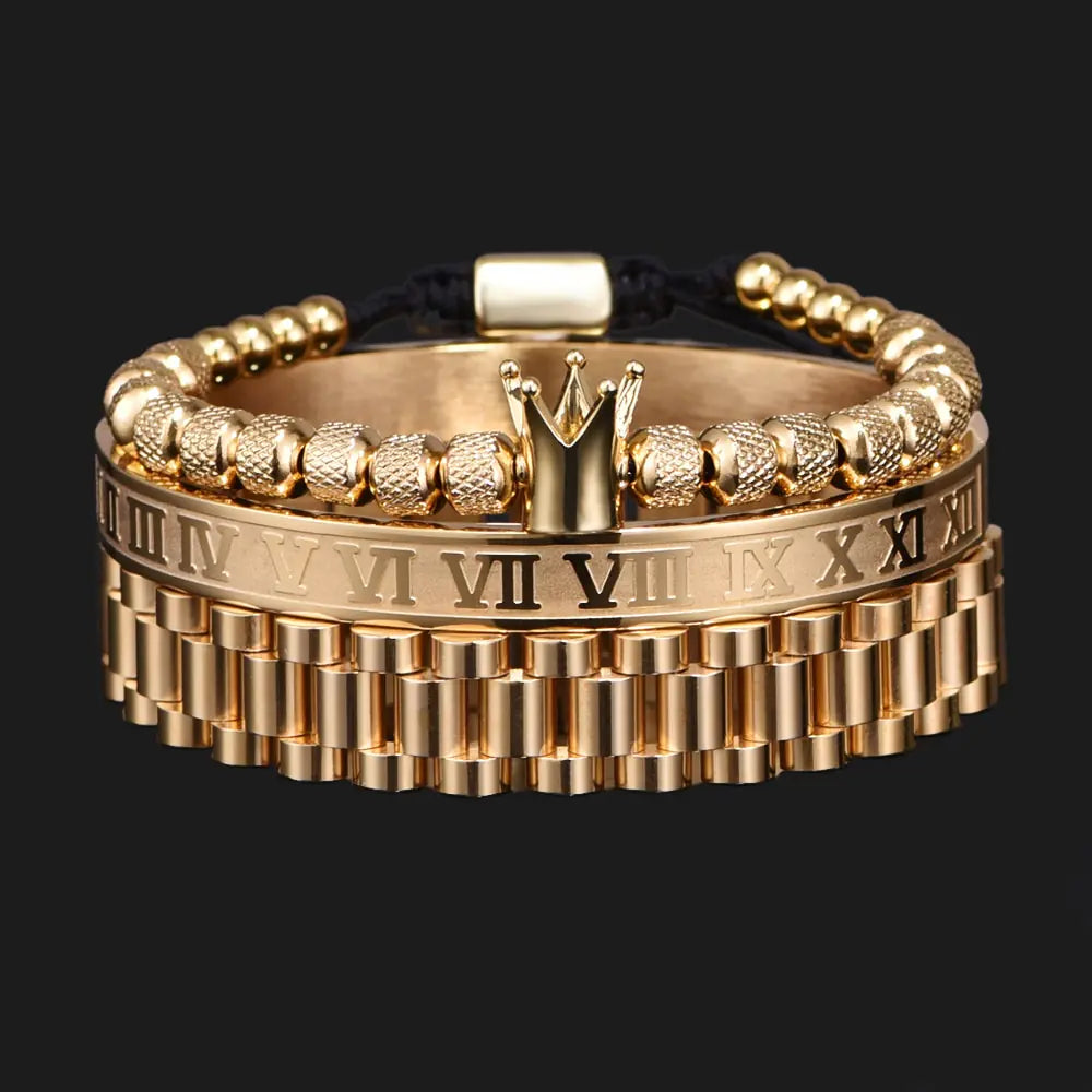 Luxury Crown Roman Numeral Bracelet Band