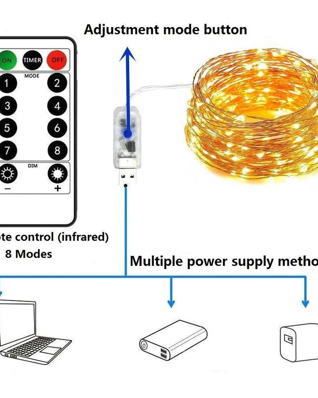 8Mode Remote Control Lights