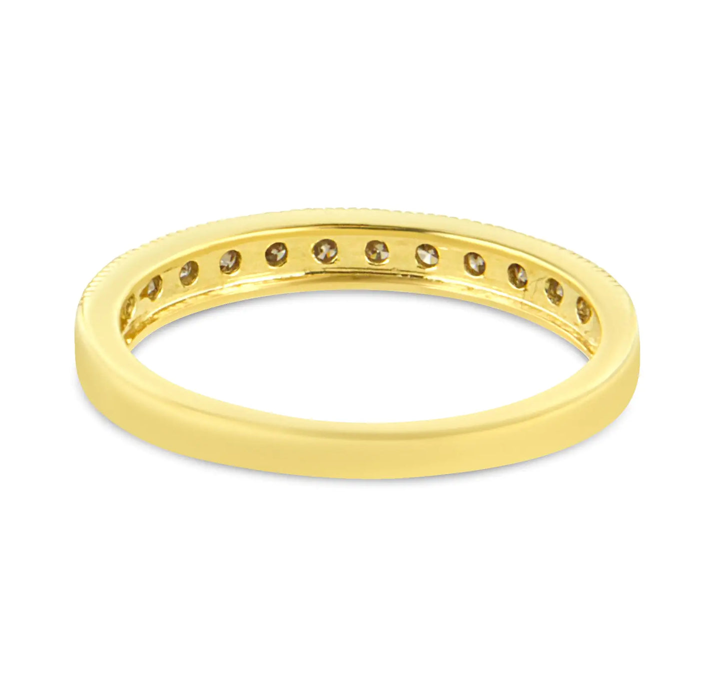 10K Yellow Gold Plated .925 Sterling Silver 1/4 Cttw Champagne Diamond 11 Stone Band Ring (K-L Color, I1-I2 Clarity)